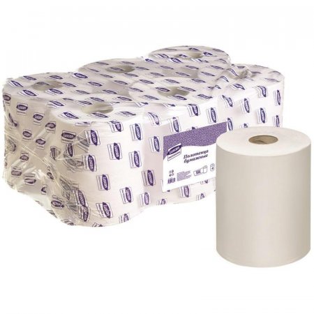Полотенца бумажные в рулонах Luscan Professional 1-слойные 6 рулонов по 300 метров
