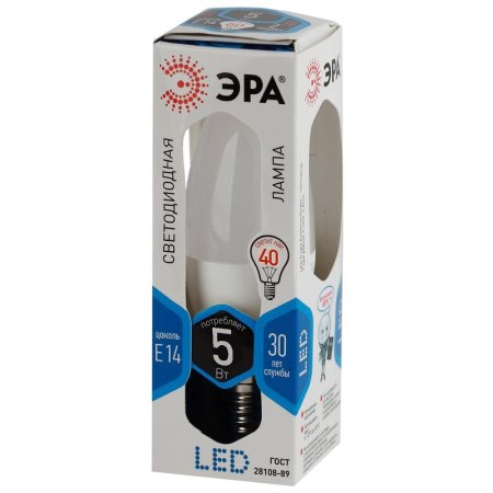 Лампа светодиодная Эра Std LED B35-5W-840-E14 свеча 5Вт E14 4000K 400Лм  220В Б0018872