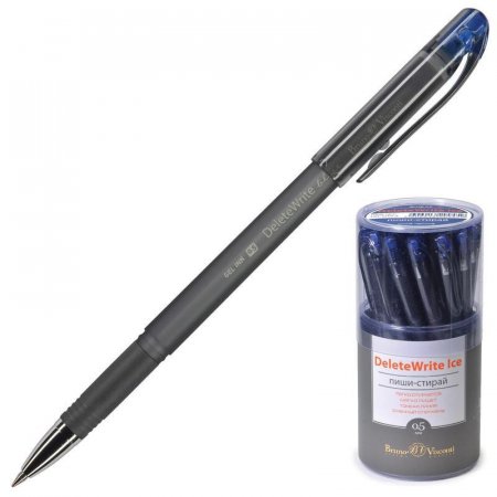 Ручка гелевая неавтоматическая Bruno Visconti DeleteWrite Ice синяя (толщина линии 0.5 мм)