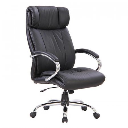 Кресло для руководителя Easy Chair CS-834E черное (натуральная кожа с компаньоном, металл)