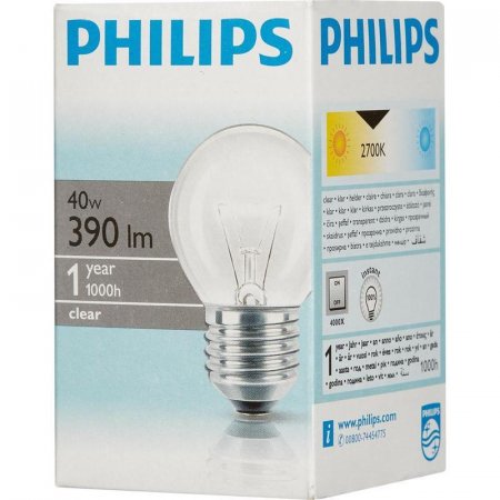 Лампа накаливания Philips 40 Вт E27 шаровидная прозрачная 2700 К теплый белый свет