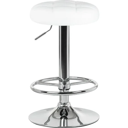 Табурет барный Dobrin Bruno белый/хромированный (искусственная  кожа/металл)