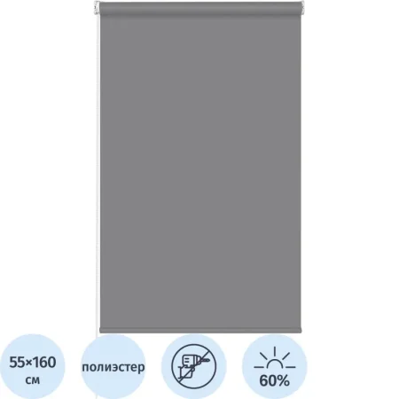 Рулонная штора Sky W2237 V19 полиэстер графит (55х160 см)