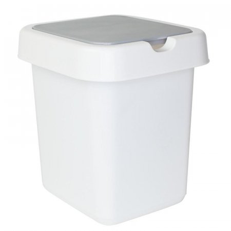 Ведро для мусора Квадра 25 л пластик белый (33.5х29.5х42 см)