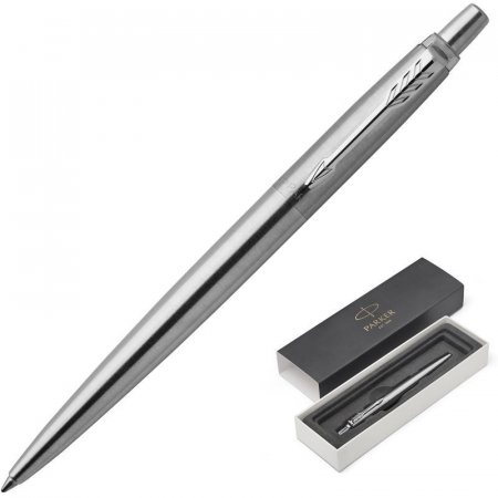 Ручка шариковая Parker Jotter синяя серебристый корпус (артикул производителя 1953170)