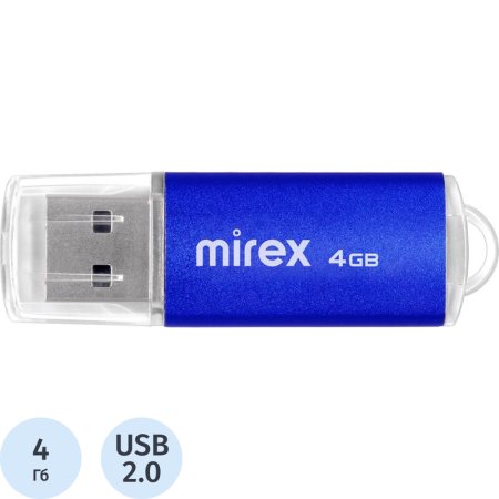 Флешка USB 2.0 4 ГБ Mirex Unit (13600-FMUAQU04)