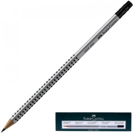 Карандаш чернографитный Faber-Castell Grip 2001 НВ заточенный с ластиком