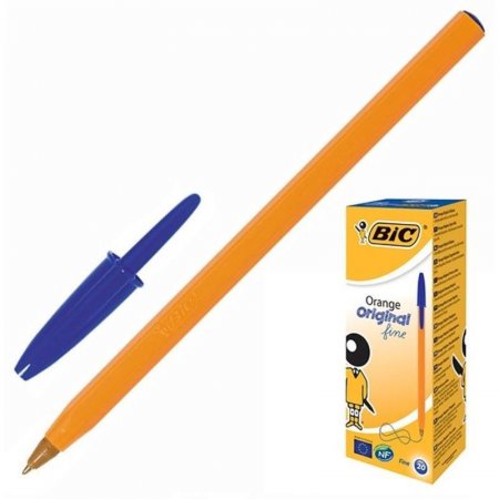 Ручка шариковая неавтоматическая масляная BIC Orange синяя (толщина линии 0.35 мм)