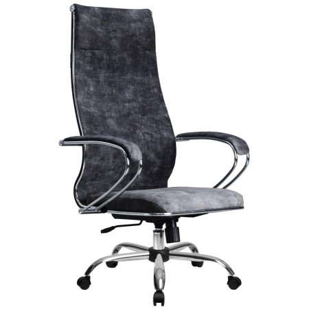 Кресло для руководителя Метта L 1m 42 Bravo 118/003 темно-серое (ткань,  металл)