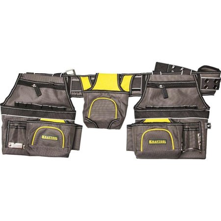 Пояс для инструментов KRAFTOOL INDUSTRIE, 2 подсумка, 20 карманов,2  петли (38742)