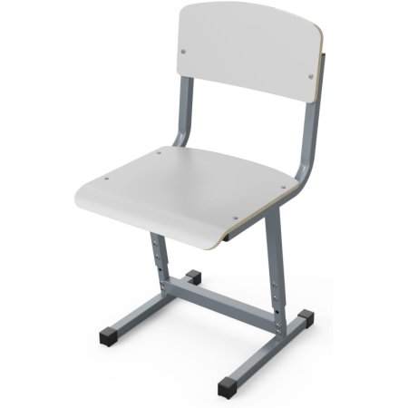 Стул ученический Комус Мебель белый/серый регулируемый рост 3-5