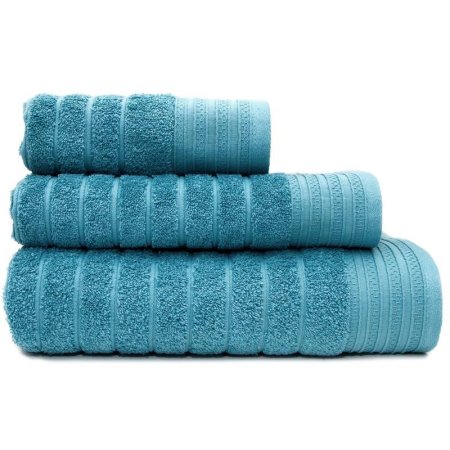 Набор махровых полотенец Страйп 30х60 см 1 штука 50х90 см 1 штука 70х130  см 1 штука 500 г/кв.м серо-голубые