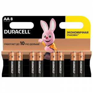 Батарейки Duracell Basic пальчиковые АА LR6 (8 штук в упаковке)
