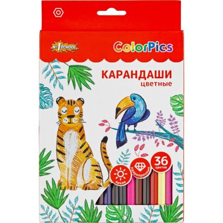 Карандаши цветные №1 School ColorPics 36 цветов шестигранные Карандаши цветные №1 School ColorPics 36 цветов шестигранные