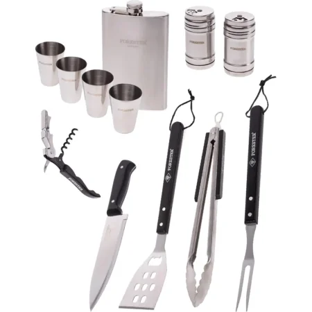 Набор для барбекю и гриля Forester 12 предметов с флягой и стопками  (BBQ-12,W)