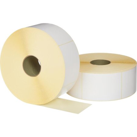 Термотрансферные этикетки 100х150 мм бумажные полуглянцевые (диаметр  втулки 76 мм, 2 рулона по 3000 этикеток)
