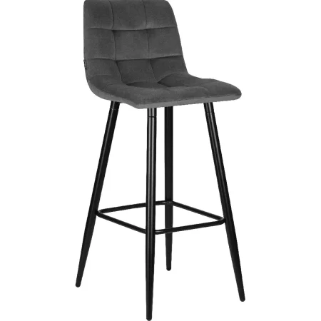 Стул барный Dobrin Nicole тёмно-серый/чёрный (велюр/металл)