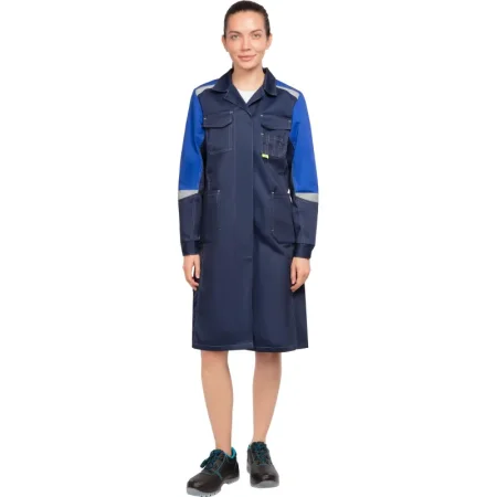 Халат рабочий л23-ХЛ женский синий/васильковый (размер 64-66, рост  170-176)