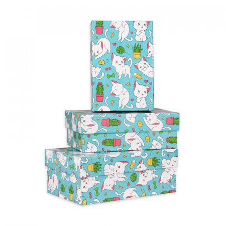 Набор подарочных коробок Miland Котята 19x12x7.5-15x10x5 см (3 штуки)