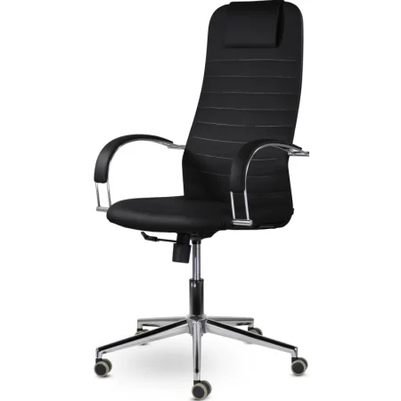 Кресло для руководителя Соло чёрное (экокожа, металл)