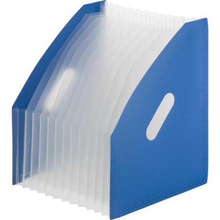 Лоток вертикальный для бумаг 100 мм Attache пластиковый синий 13  отделений