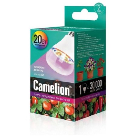 Фитосветильник Camelion LED20-PL/BIO/E27 20Вт (14310)