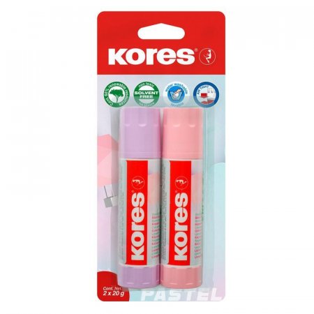Клей-карандаш Kores Pastel 20 г (2 штуки в упаковке, 12827)