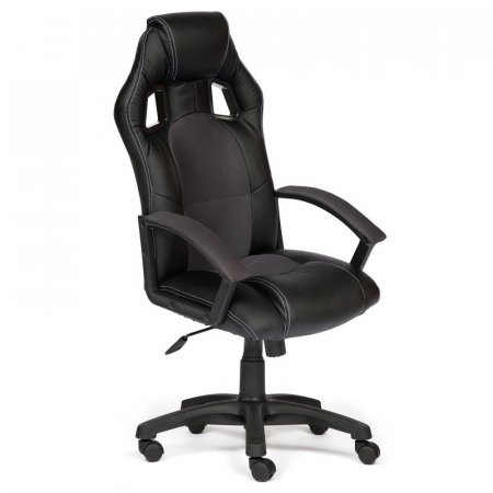 Кресло игровое Driver серое/черное (экокожа/сетка, пластик)