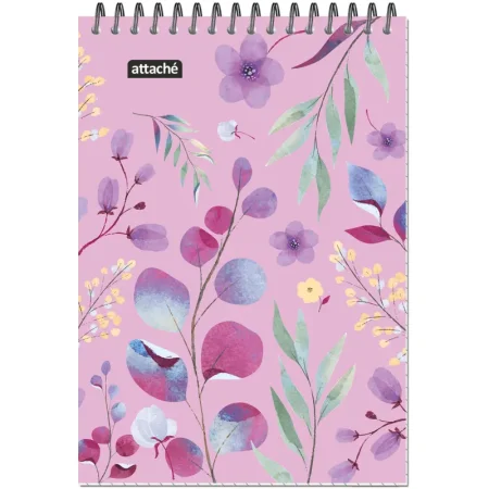 Блокнот Attache Цветы А5 60 листов розовый в клетку на спирали ВД-лак (146x204 мм) Блокнот Attache Цветы А5 60 листов розовый в клетку на спирали ВД-лак (146x204 мм)