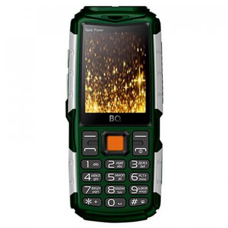Мобильный телефон BQ-2430 Tank Power зеленый/серебристый