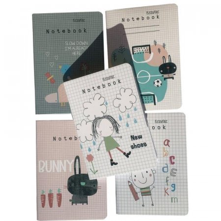 Тетрадь общая Kroyter Art А5 48 листов в клетку на скрепке (обложка в  ассортименте)