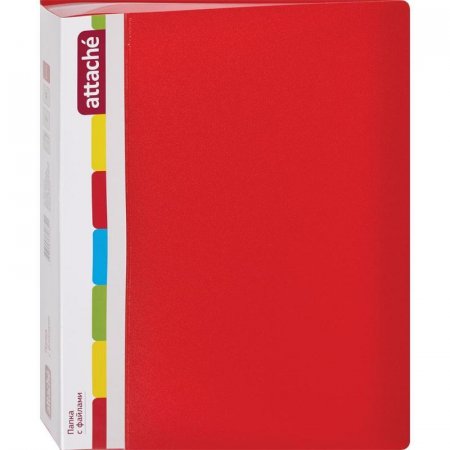 Папка файловая на 60 файлов Attache красная