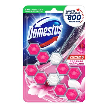 Блок для унитаза гигиенический Domestos Power 5 Duo Ледяная магнолия (2  штуки в упаковке)