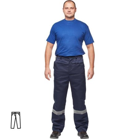 Брюки рабочие летние мужские л03-БР с СОП синие (размер 44-46 рост 182-188)