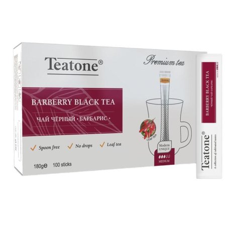 Чай Teatone черный с ароматом барбариса 100 стиков