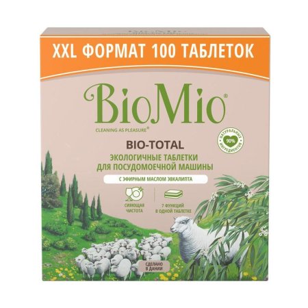 Таблетки для посудомоечных машин BioMio Bio Total (100 штук в упаковке)