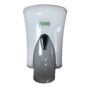 Дозатор для жидкого мыла Vialli локтевой пластиковый белый 1 л