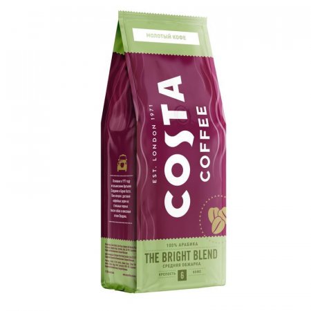 Кофе молотый Costa Coffee Bright Blend 200 г (вакуумная упаковка)