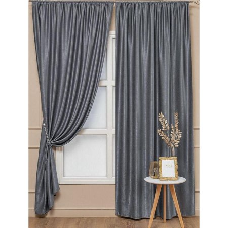 Комплект штор Amore Mio Однотонный софт 42002-042 (2 портьеры 150x270  см) серый