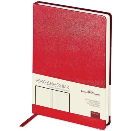 Ежедневник недатированный Bruno Visconti Megapolis искусственная кожа А5  160 листов красный (142x214 мм)
