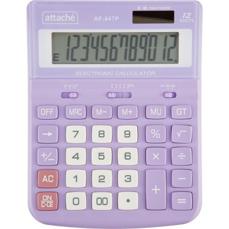 Калькулятор настольный Attache AF-447P 12-разрядный фиолетовый/белый  198x153x42 мм