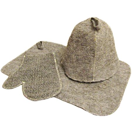 Набор для бани войлочный (шапка, рукавица, коврик)