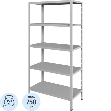 Стеллаж металлический Практик MSStr200/100х50/5Ком 5 полок 1000х500х2000  мм