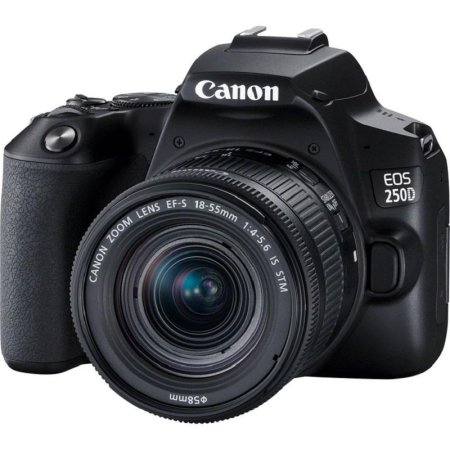 Зеркальный фотоаппарат Canon EOS 250D kit + объектив   EF-S 18-55 IS STM черный