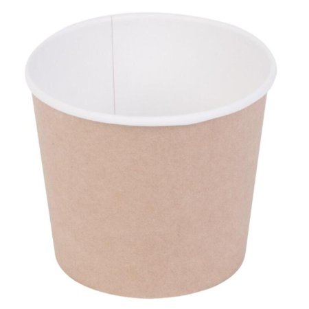 Бумажный контейнер без крышки OSQgroup Round Bowl 400 мл коричневый  (100х100х85 мм, 375 штук в упаковке)
