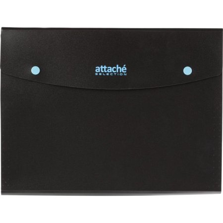 Папка-органайзер Attache Selection Black&Bluе А4 черная/голубая 6  отделений (325х245 мм)
