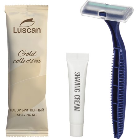 Набор бритвенный Luscan Gold Collection флоу пак (крем для бритья - 1  шт, станок - 1 шт, 200 штук в упаковке)