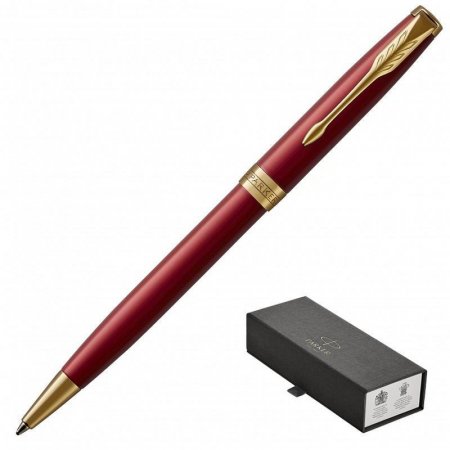 Ручка шариковая Parker Sonnet Lacquer Intense Red GT черная красный корпус (артикул производителя 1931476)