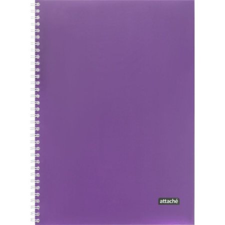 Тетрадь общая Attache А4 96 листов в клетку на гребене (обложка  фиолетовая, тиснение фольгой, 25 штук в упаковке)