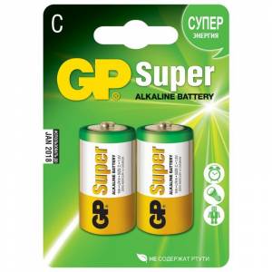 Батарейки GP Super средние C LR14 (2 штуки в упаковке)